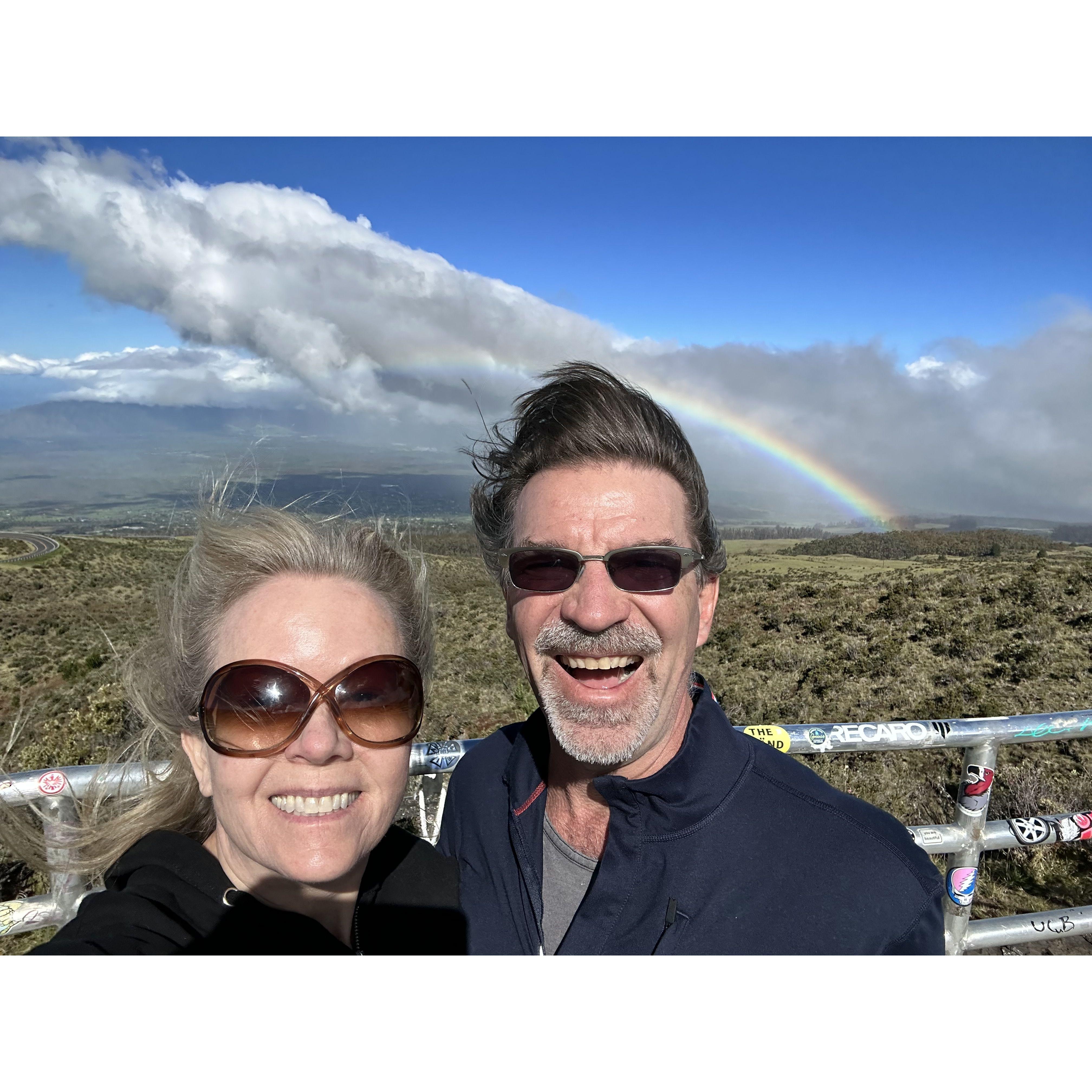 Our first rainbow pic in Maui