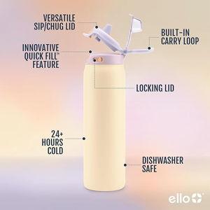Ello Pop & Fill Stainless Steel Water Bottle 22 oz - Pastel Paradise