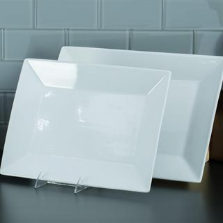 Rectangular Rim 2-Piece Serving Platter Set