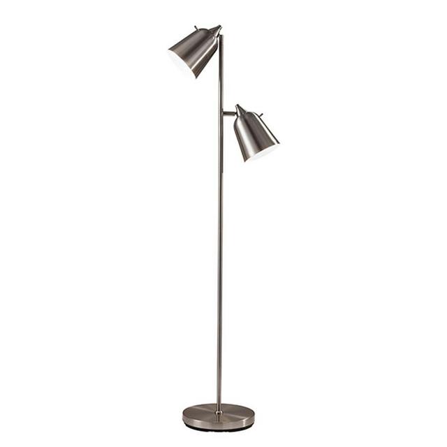 Grande Metal Floor Lamp, Brushed Steel