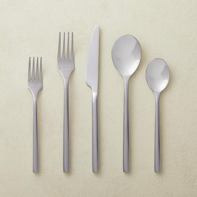 20-Piece Rush Shiny Silver Flatware Set