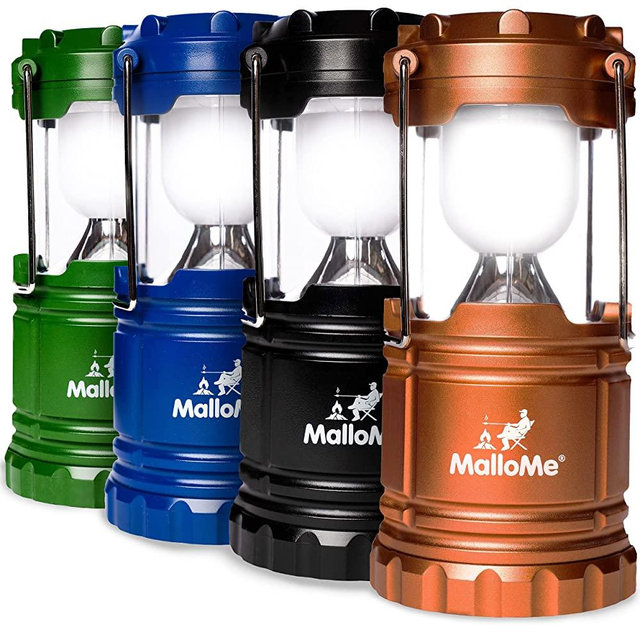 MalloMe Lanterns Battery Powered LED - Camping Lantern Emergency Hurricane Lights - Portable Camp Tent Lamp Light Operated at Home, Indoor, Power Outages