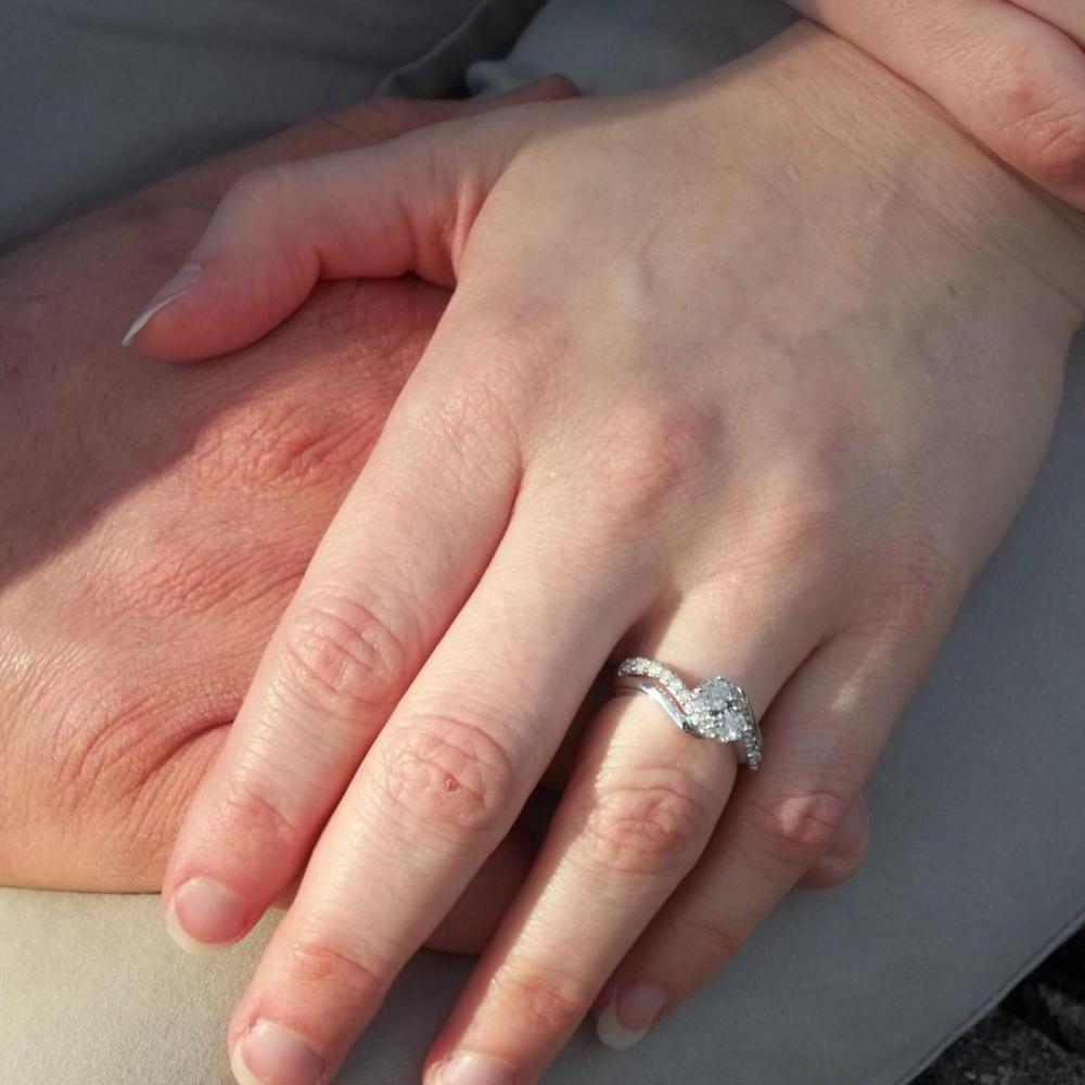 A close up of the ring.