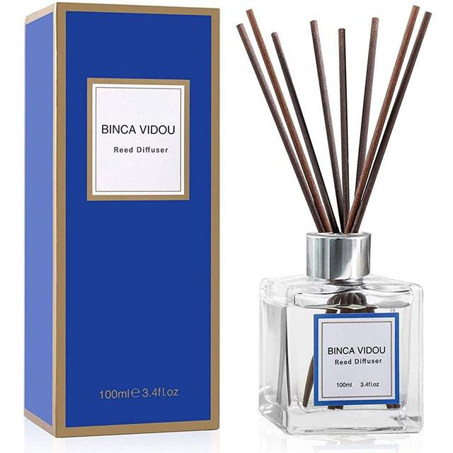 Binca Vidou Reed Diffuser Set, Bergamot Vanilla Lavender and Jasmine Scented Oil Reed Diffusers for Bedroom Living Room Office, Giftable & Stress Relief 100 ml/3.4 oz