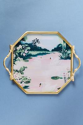 Abigail Swan Gold Metal Tray