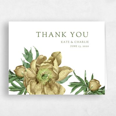 Yellow Wedding Thank You - Sparrow