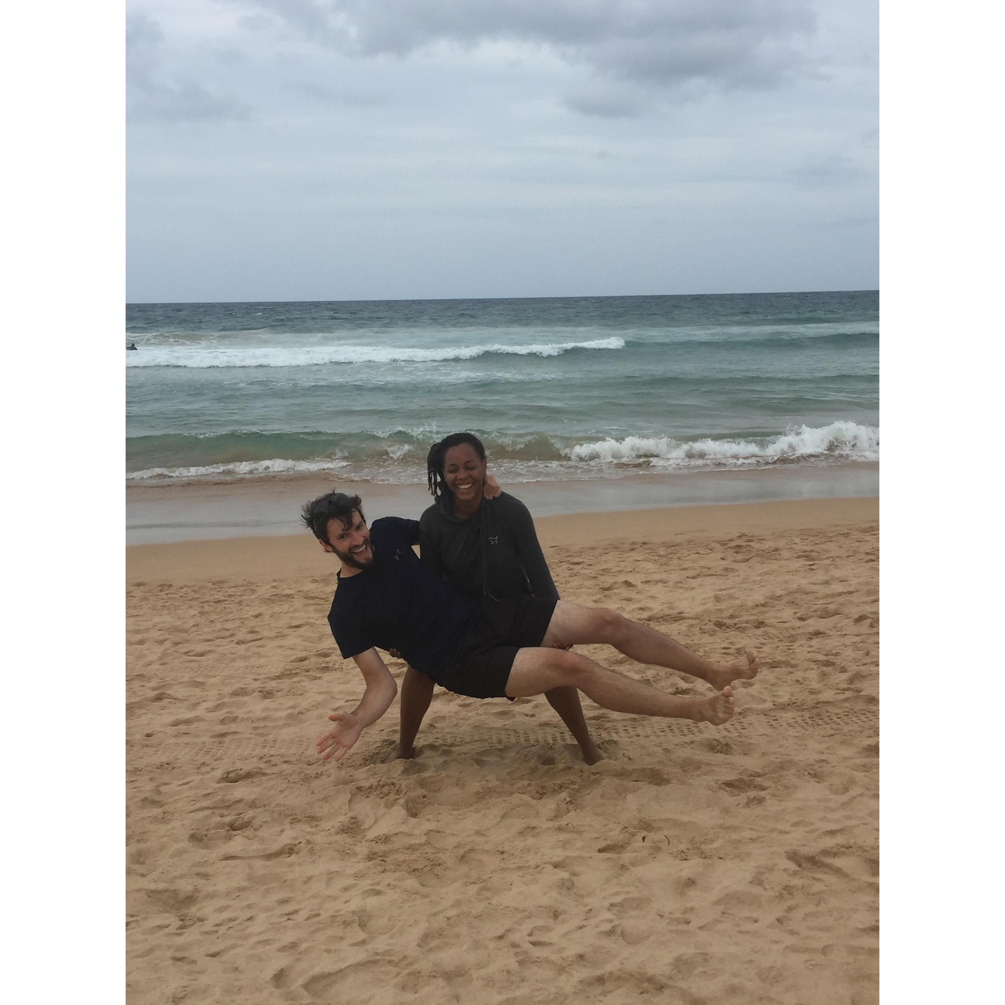 Alana being Manly at Manly beach