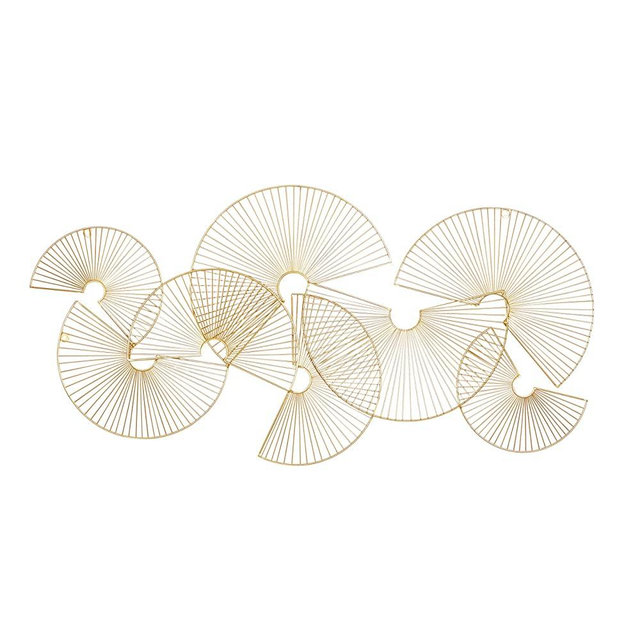CosmoLiving by Cosmopolitan Metal Sunburst Half Moon Wall Decor, 45" x 2" x 22", Gold