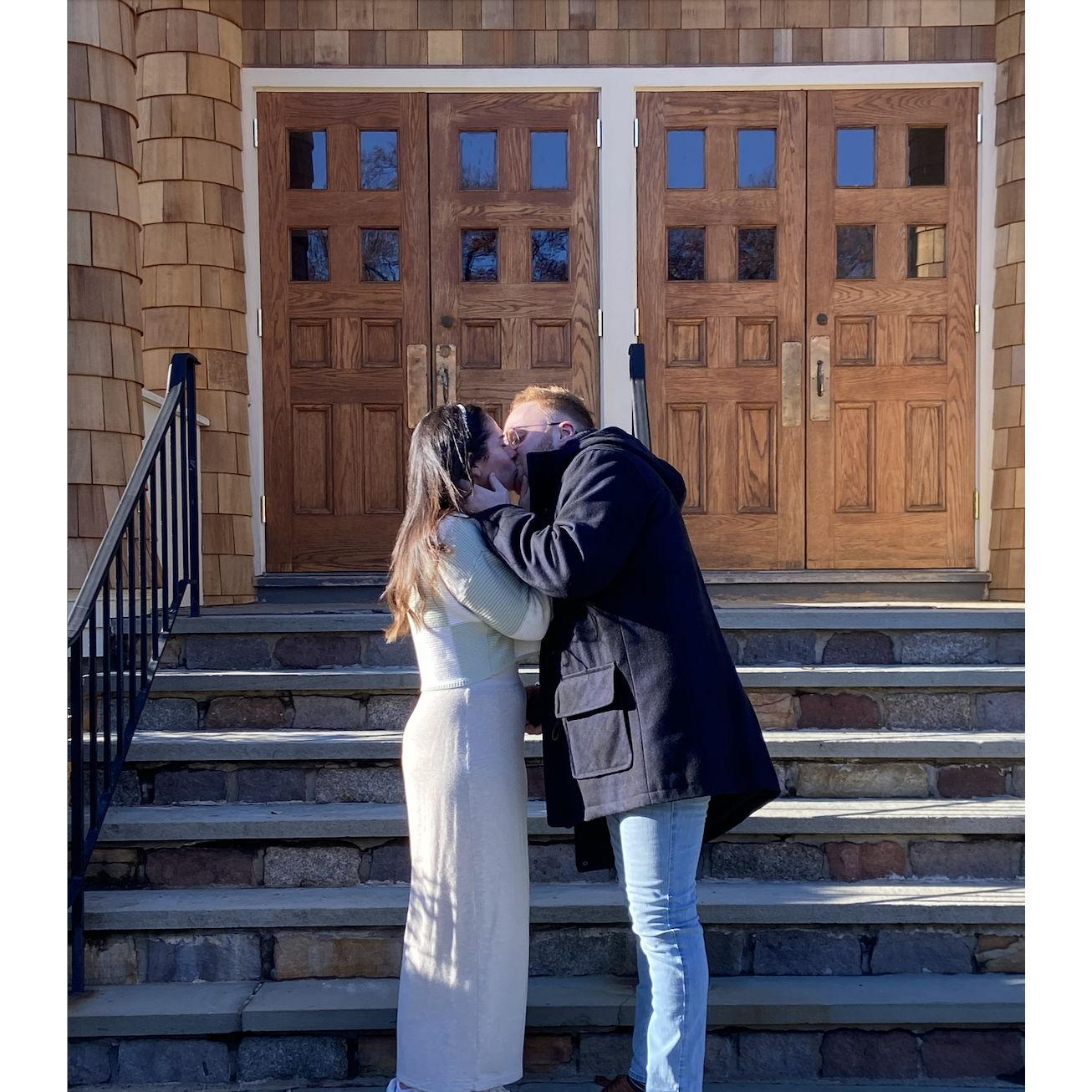 First kiss as fiancés!