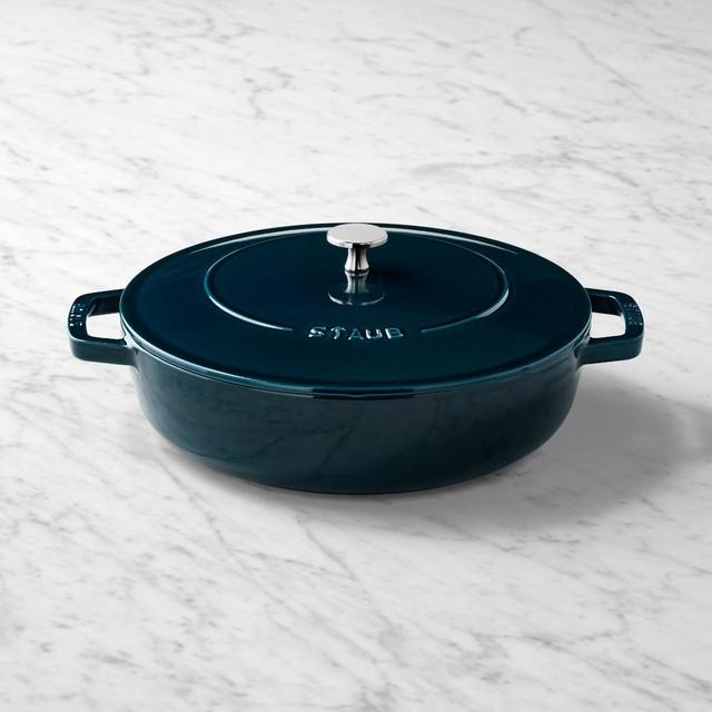 Staub Enameled Cast Iron Braiser, 4-Qt., La Mer