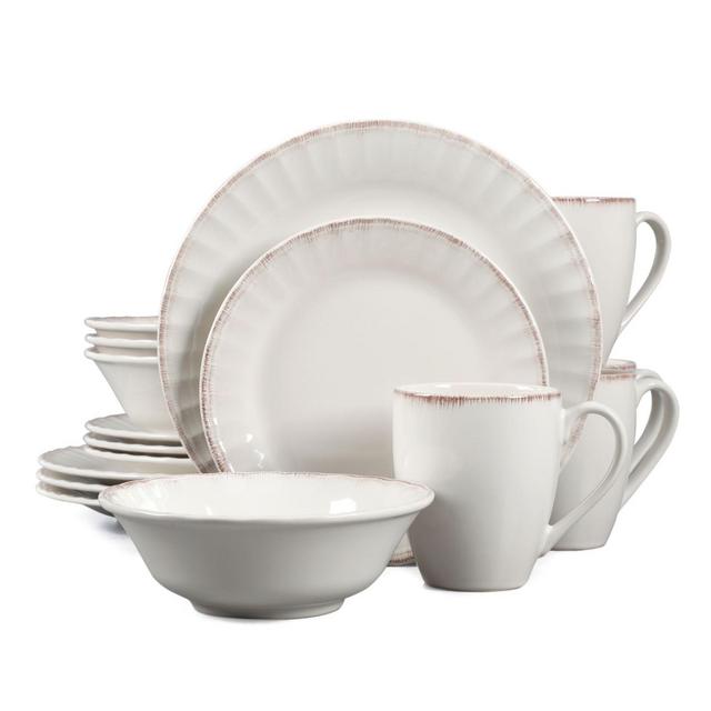 Country Loft Carly 16-Piece Dinnerware Set in White