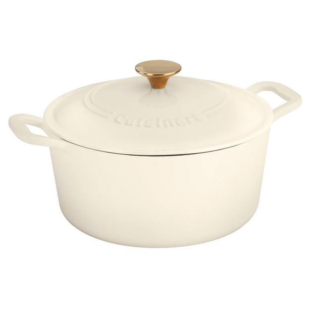 Cuisinart Classic Enameled Cast Iron 6qt Round Cream Colored Casserole with Cover - CI660-26CRMT