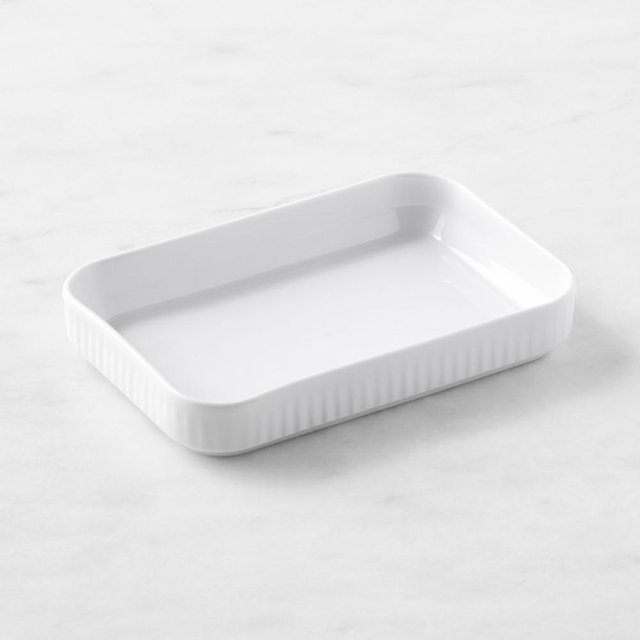 Pillivuyt Plisse Porcelain Appetizer Trays, Short, Set of 2