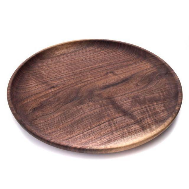 Andrew Pearce Wood Round Tray, 16ʺ — Black Walnut