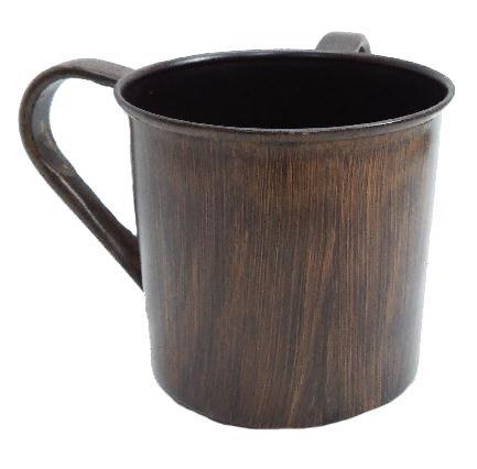 A&M Judaica And Gifts Netila 26935 Stainless Steel Washing Cup with Silver Wood Texture 5.5 in.