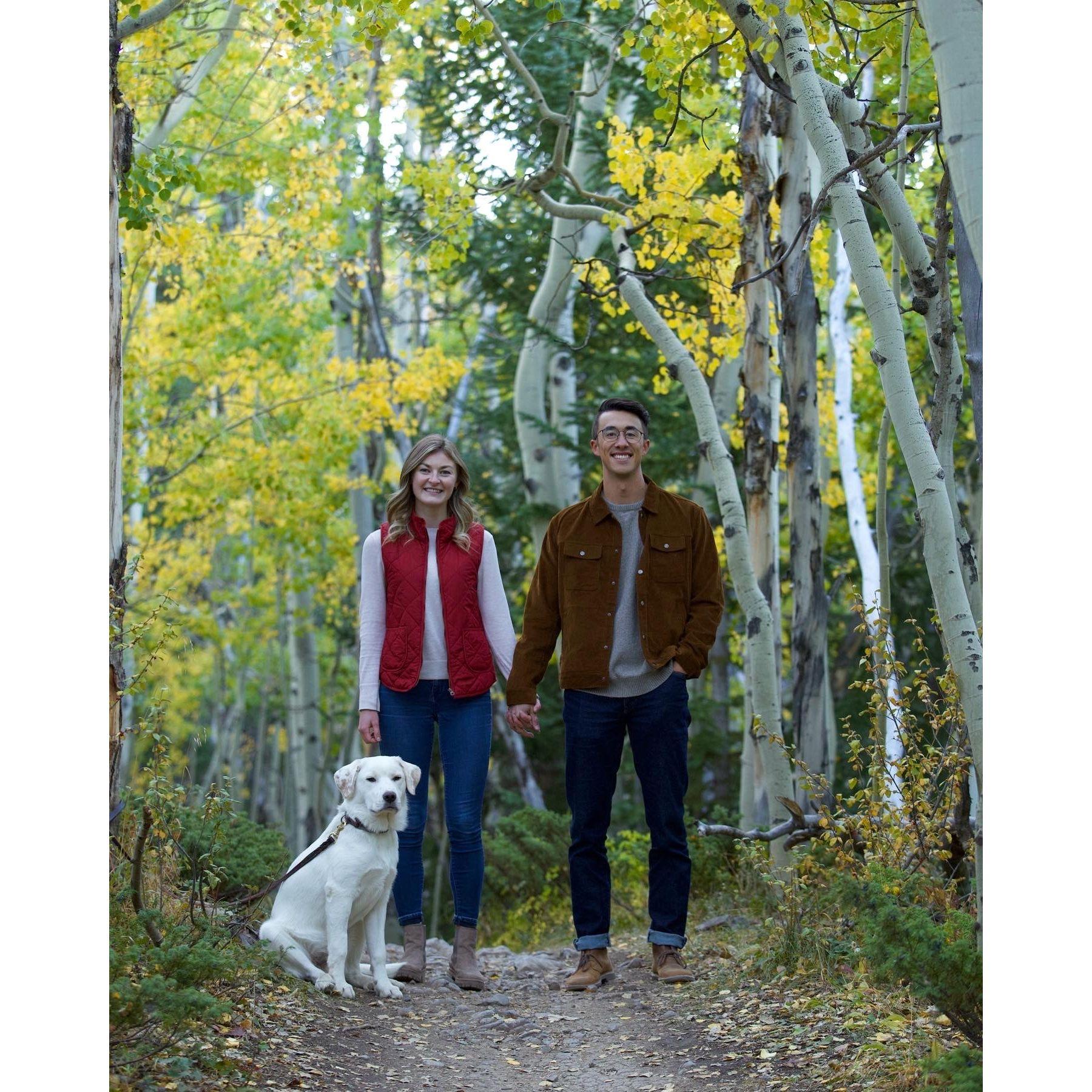 Engagement photos at Aspen Alley in Breckenridge