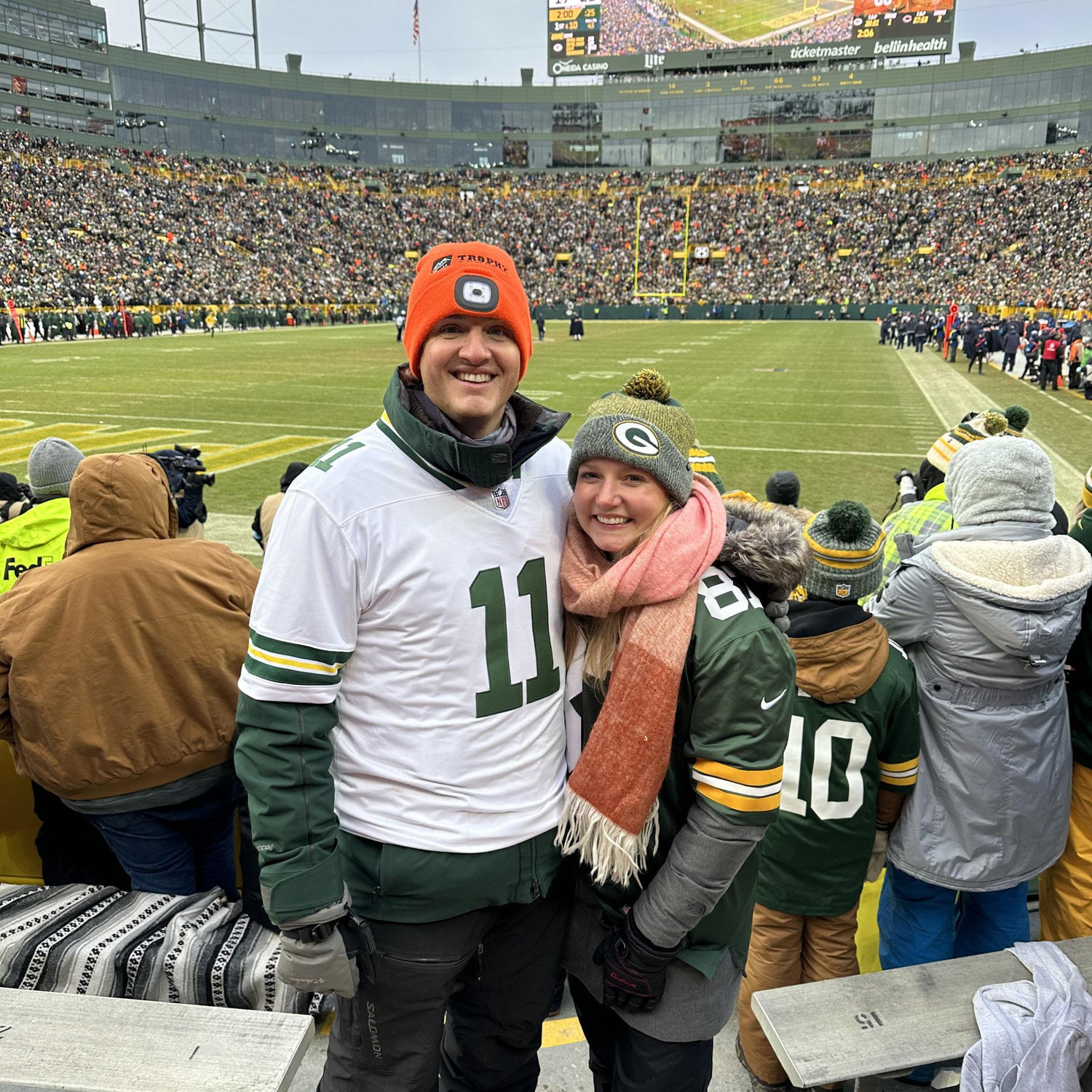 A very frigid Packers vs Bears game in January 2025