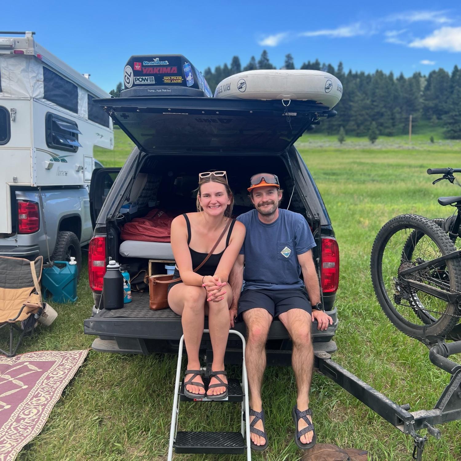 Camping in the truck!