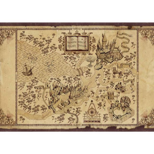iMod Harry Potter Marauder's Map Poster On Silk Fabric 28x20 Inch Wall Decor Decals