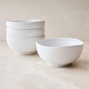 Organic Porcelain Meal Bowls - White - Set of 8