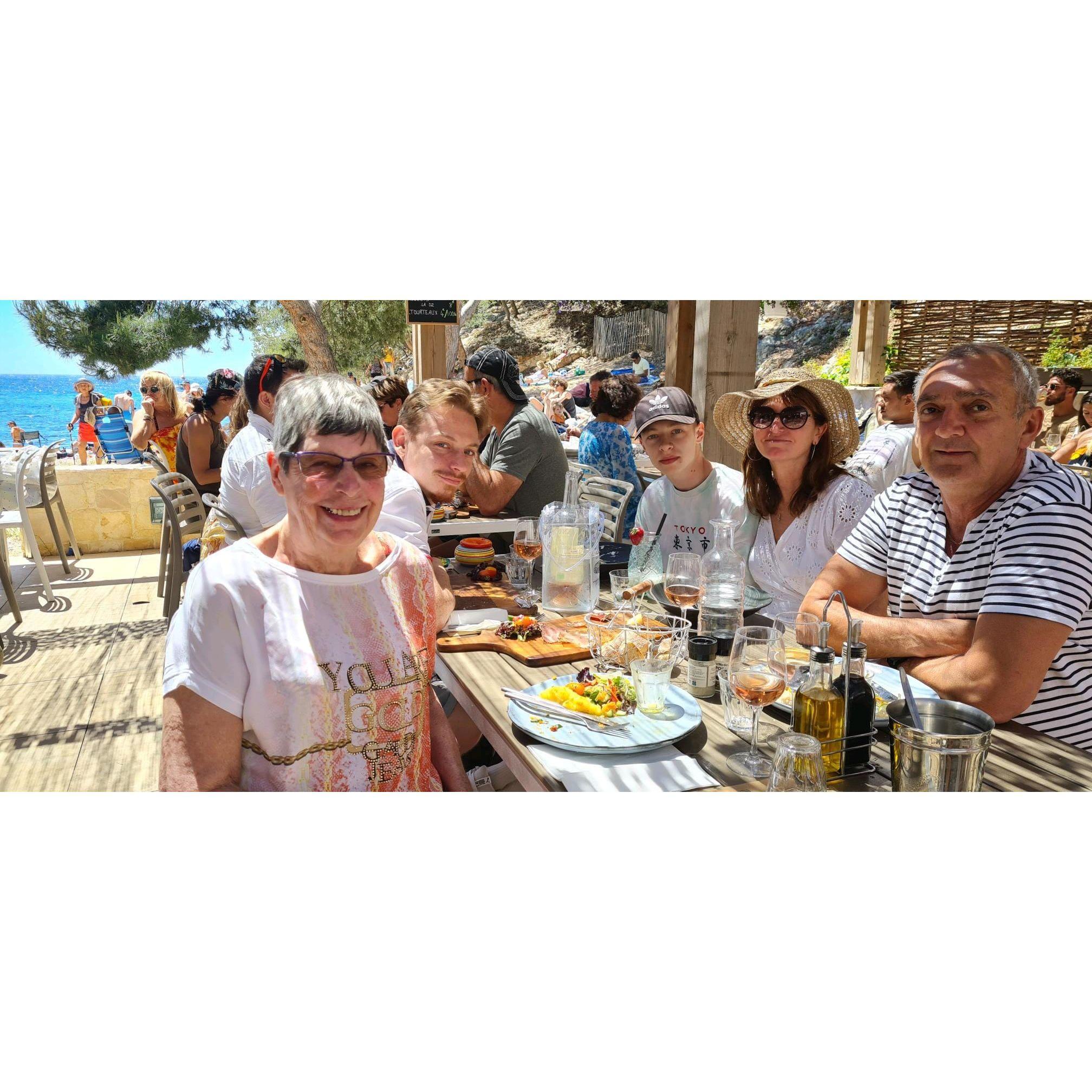 Dining in France with Flo's partner, Jose'