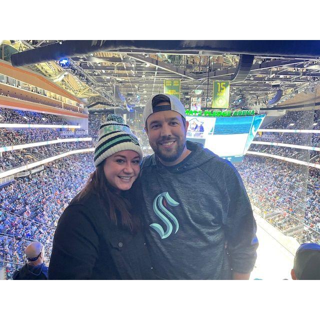 Our first photo together as a couple!