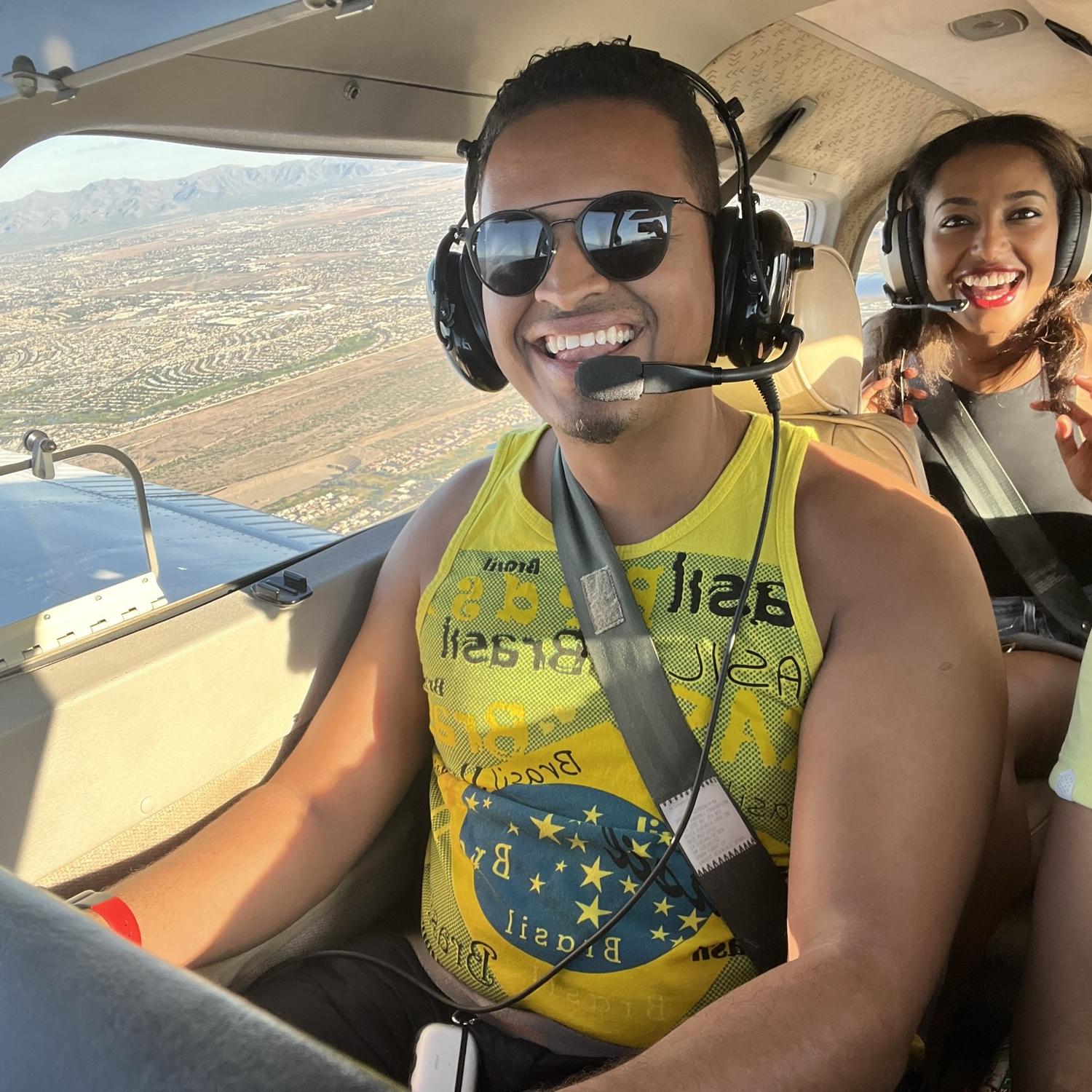 We flew a plane! Can you guess whose brilliant idea it was?