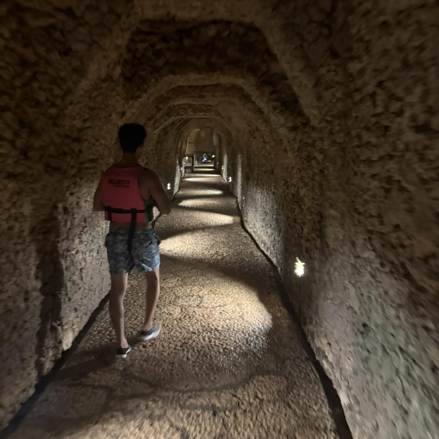 Walking to enter one of the underground rivers at Xcaret.