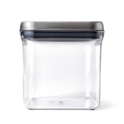 Oxo Pop 4pk Plastic Mini Square Food Storage Container Set White : Target