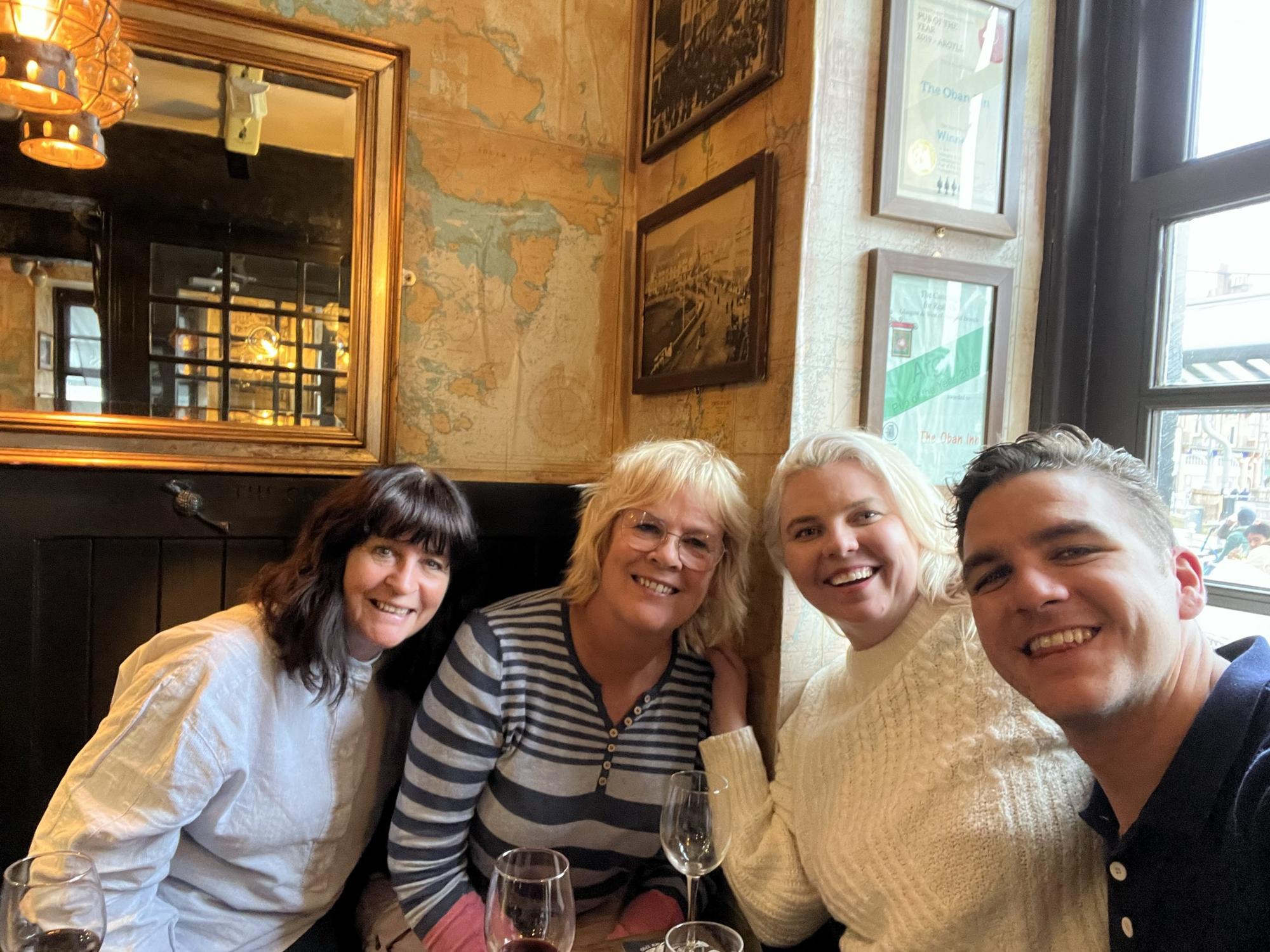 Friends we met at the Oban Inn in Scotland