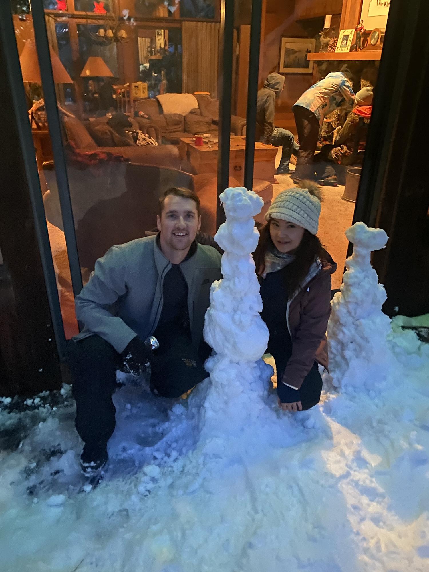 We won the snow man building competition