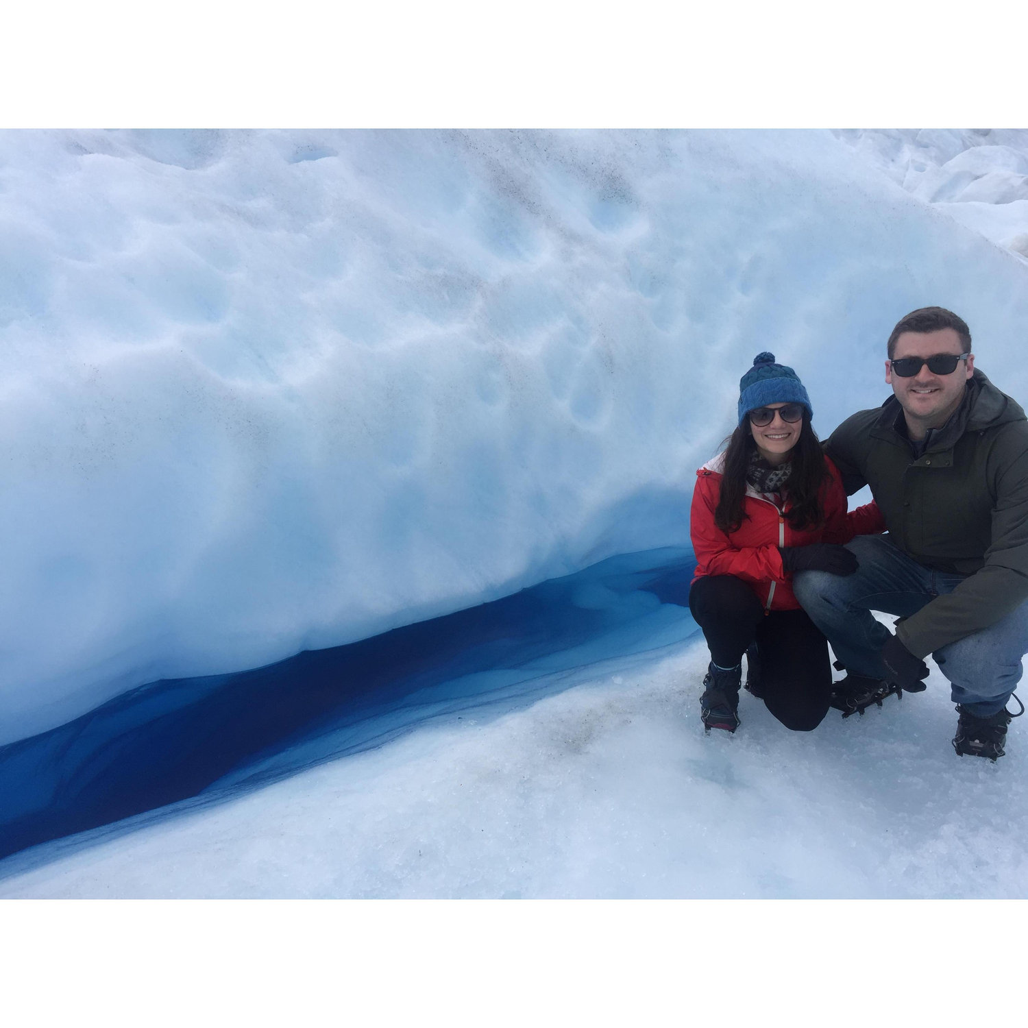 In Patagonia, trekking on the Perito Moreno glacier