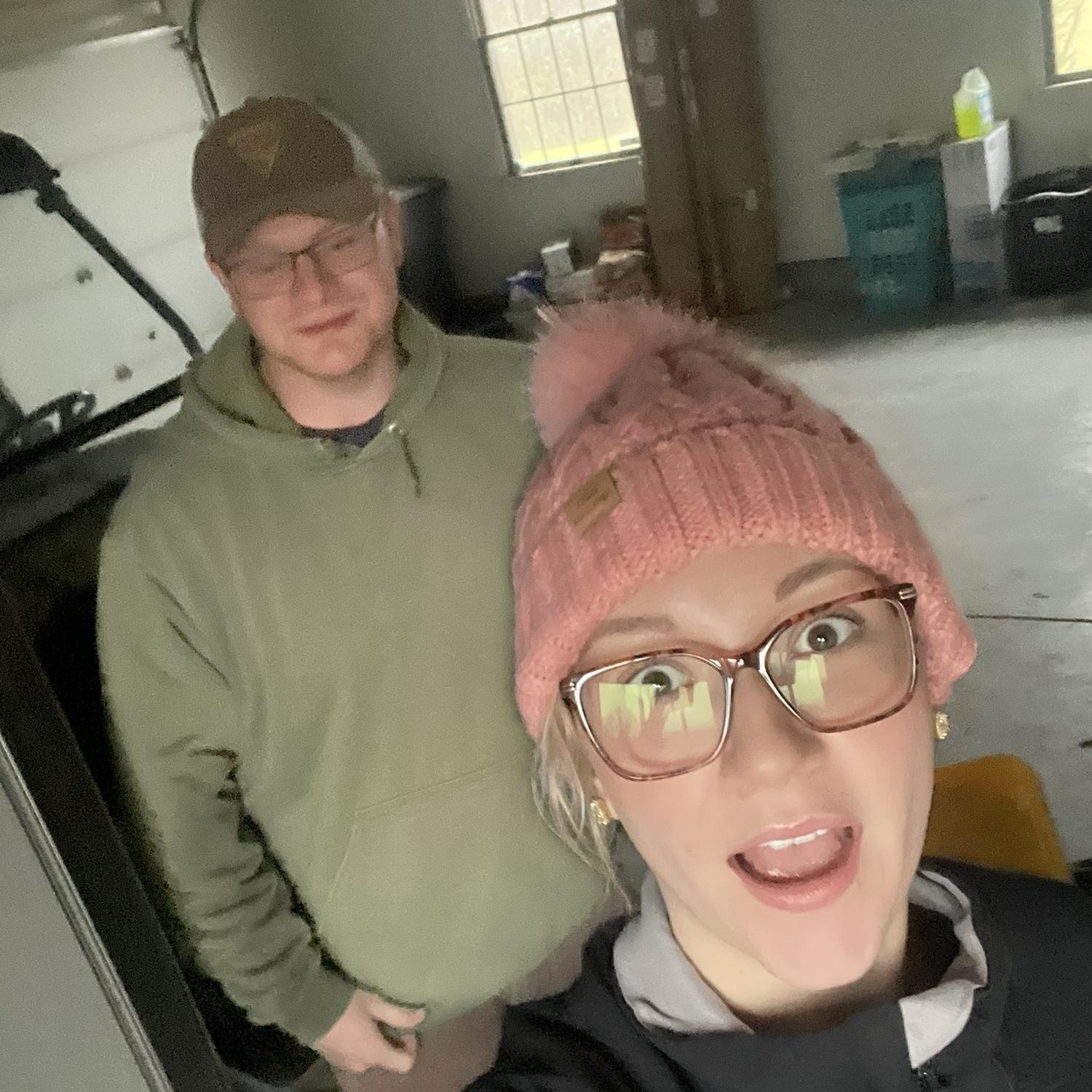 At Grants parent’s house. 🩷