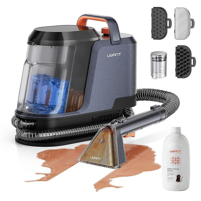 Uwant Portable Carpet and Upholstery for Deep Cleaner, 18Kpa Carpet Cleaner Machine for Cars, Pets with Cleaning Tool and Self Cleaning for Spot, Rug, Couch