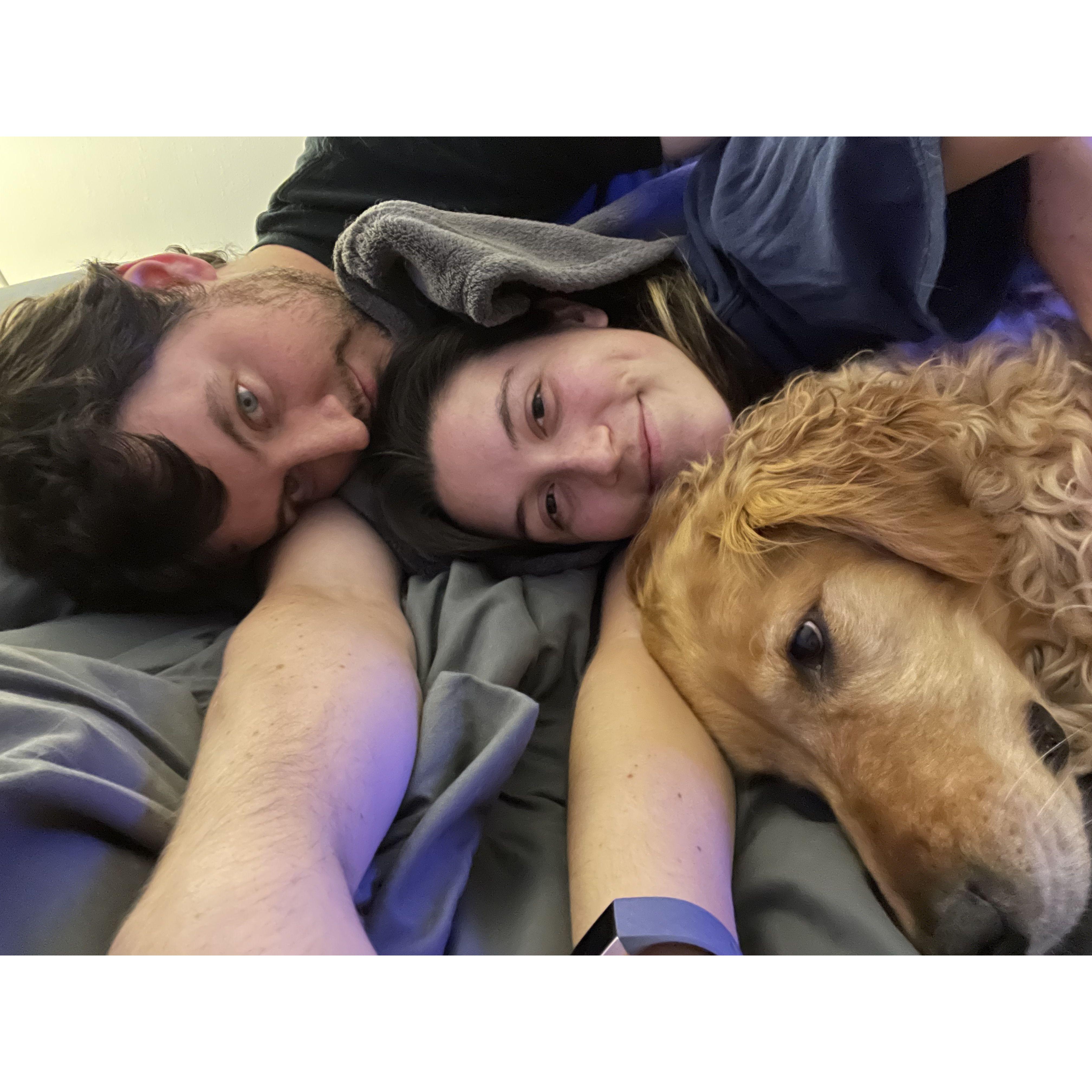 Fam snuggles with sweet Riley girl