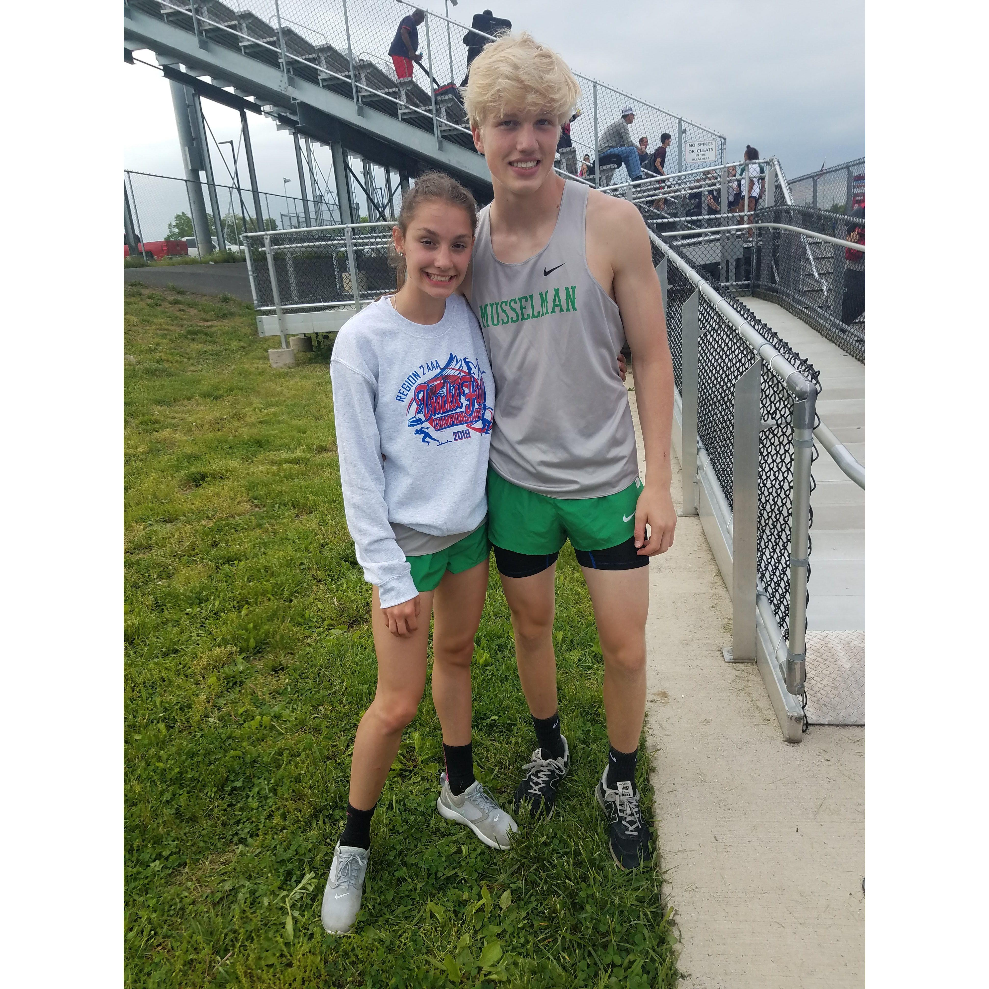 Our first photo together May, 2019