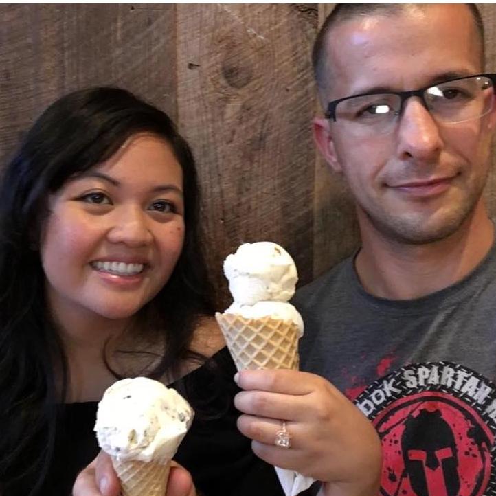 July 2017, celebrating our engagement with our friends
