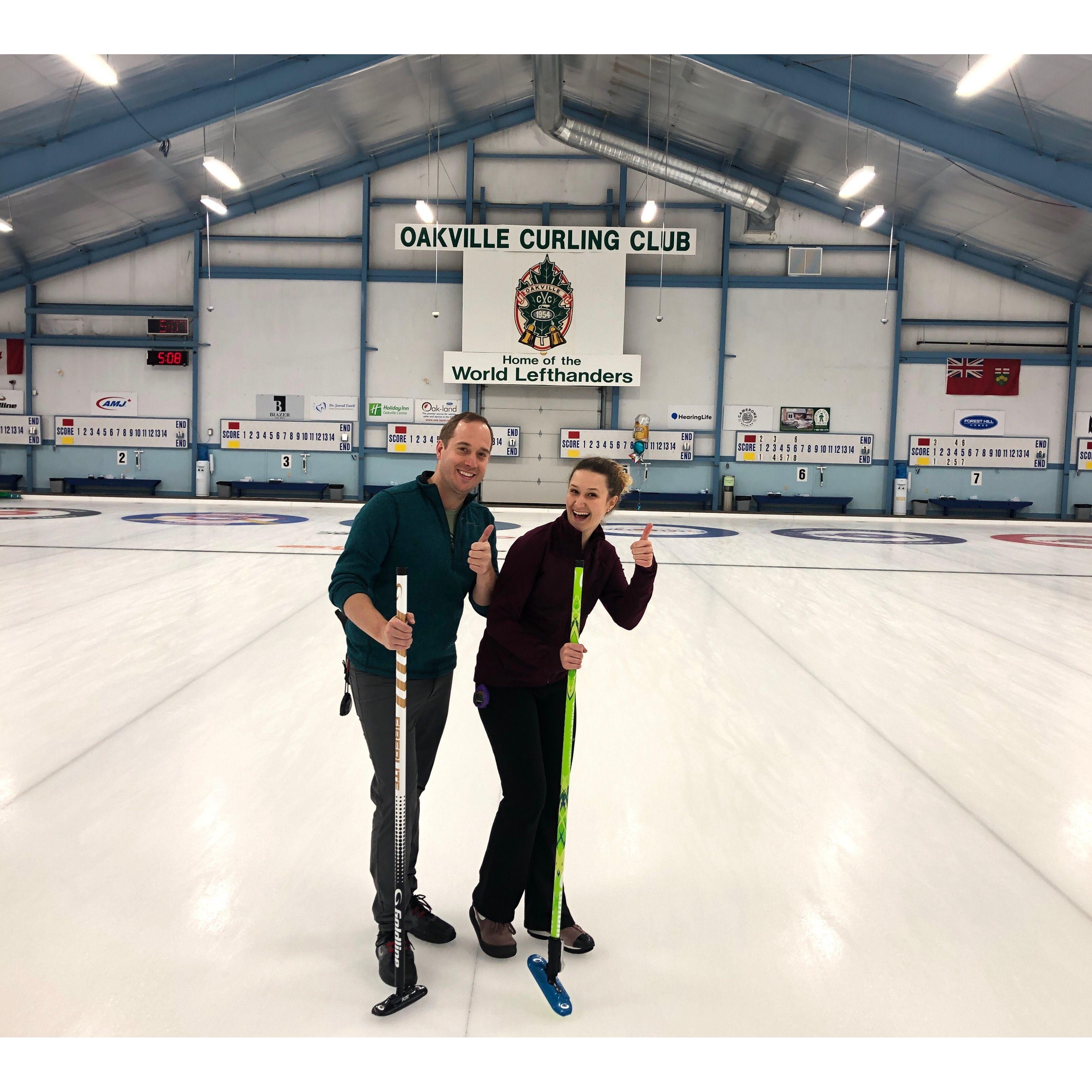 Lefties only bonspiel (and first international trip together!) in Oakville, Ontario 2023.