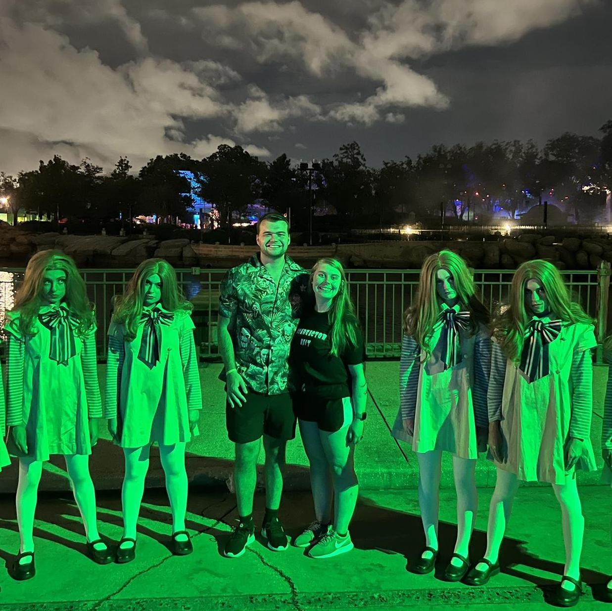 Halloween Horror Nights at Universal Studios is another one of our traditions. This picture is from our 2023 trip with the horror movie character, Megan!