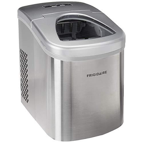 Frigidaire Counter Top Ice Maker, Produces 26 pounds Ice per Day, Stainless Steel with White See-through Lid