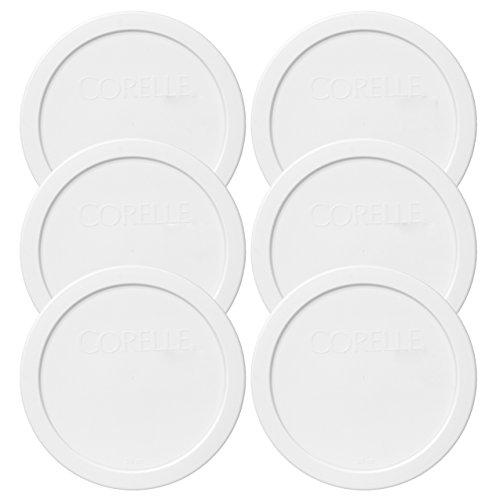 Corelle 428-PC 28oz 6.5" Round White Plastic Lid - 6 Pack