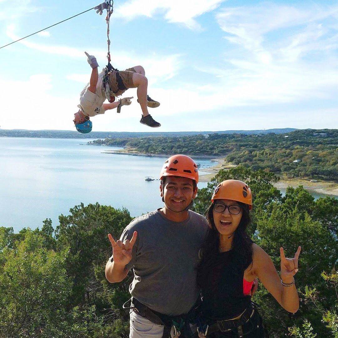 We first said "I love you" after ziplining our way through Lake Travis