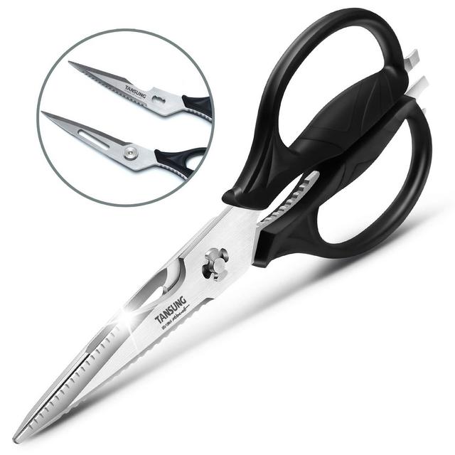 Kitchen Scissors - Heavy Duty Utility Come Apart Kitchen Shears for  Chicken, Meat, Food, Vegetables - 9.25 Inch Long Black & Red