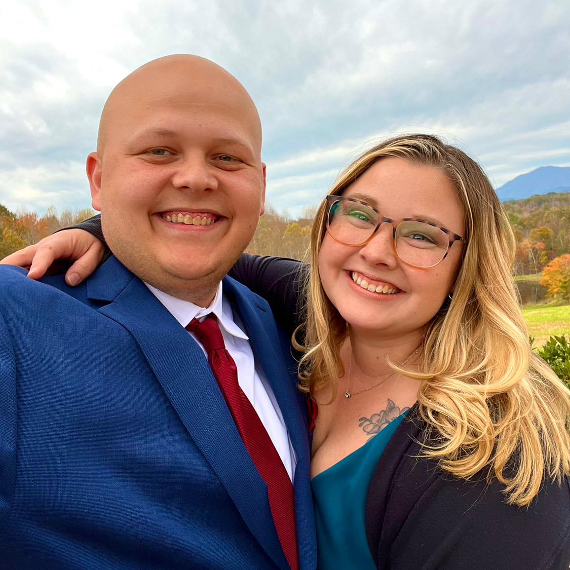 At the beautiful mountains celebrating our friends wedding!