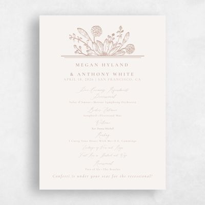 Latte, Beige Wedding Program - Preciada