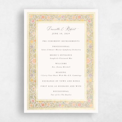 Beige Wedding Program - Eudora Foil
