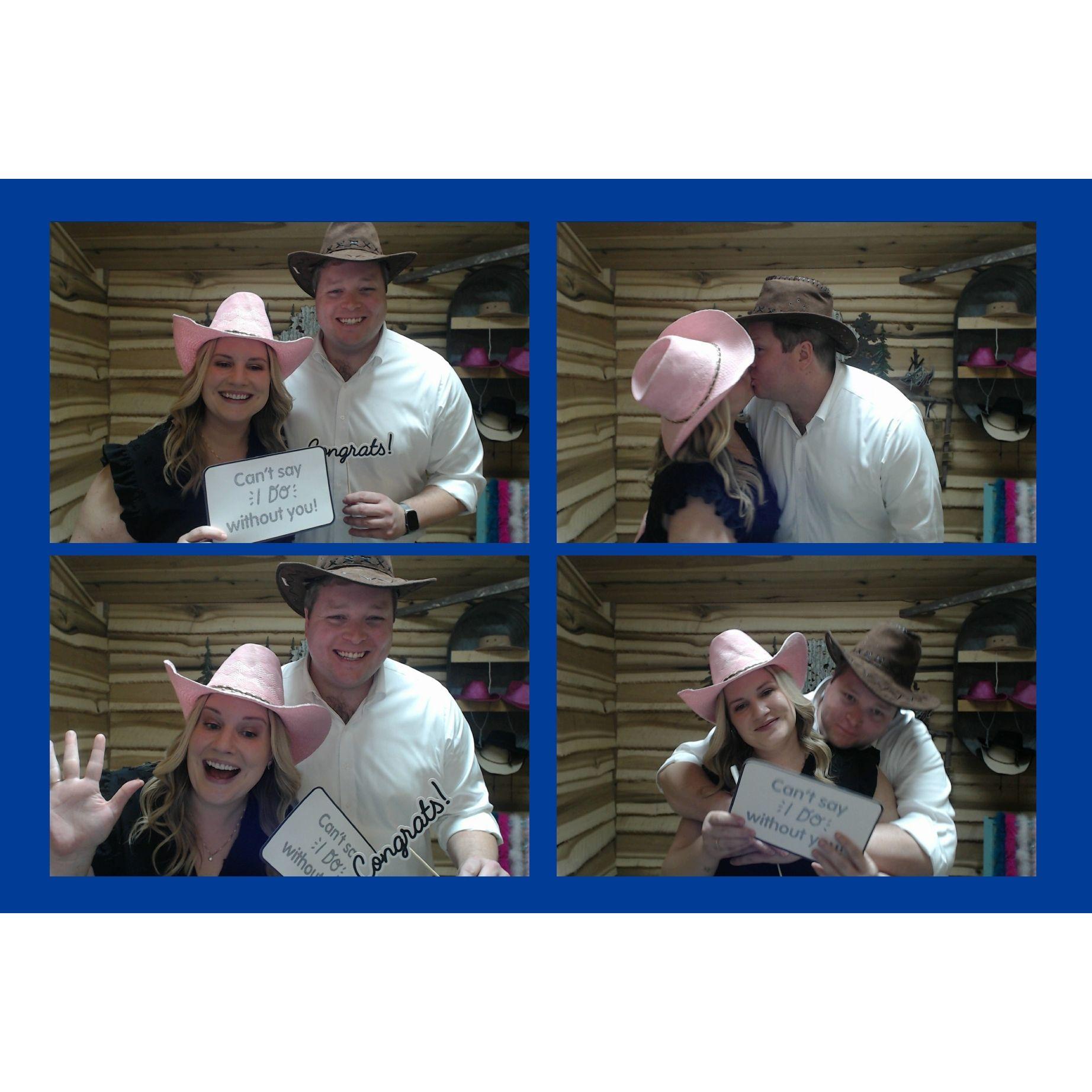 Goofing around in the photo booth at Mike's cousin Helen's wedding.