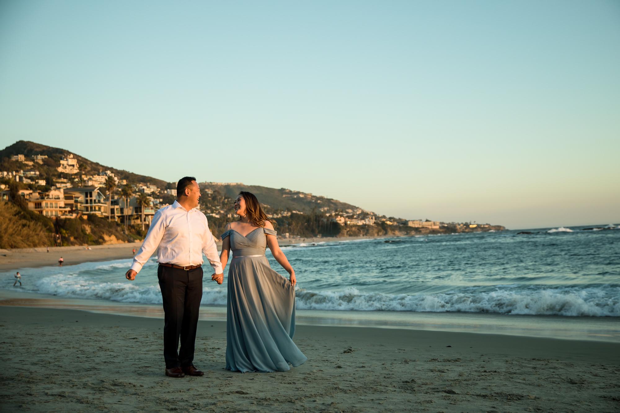 Dancing around at the beach