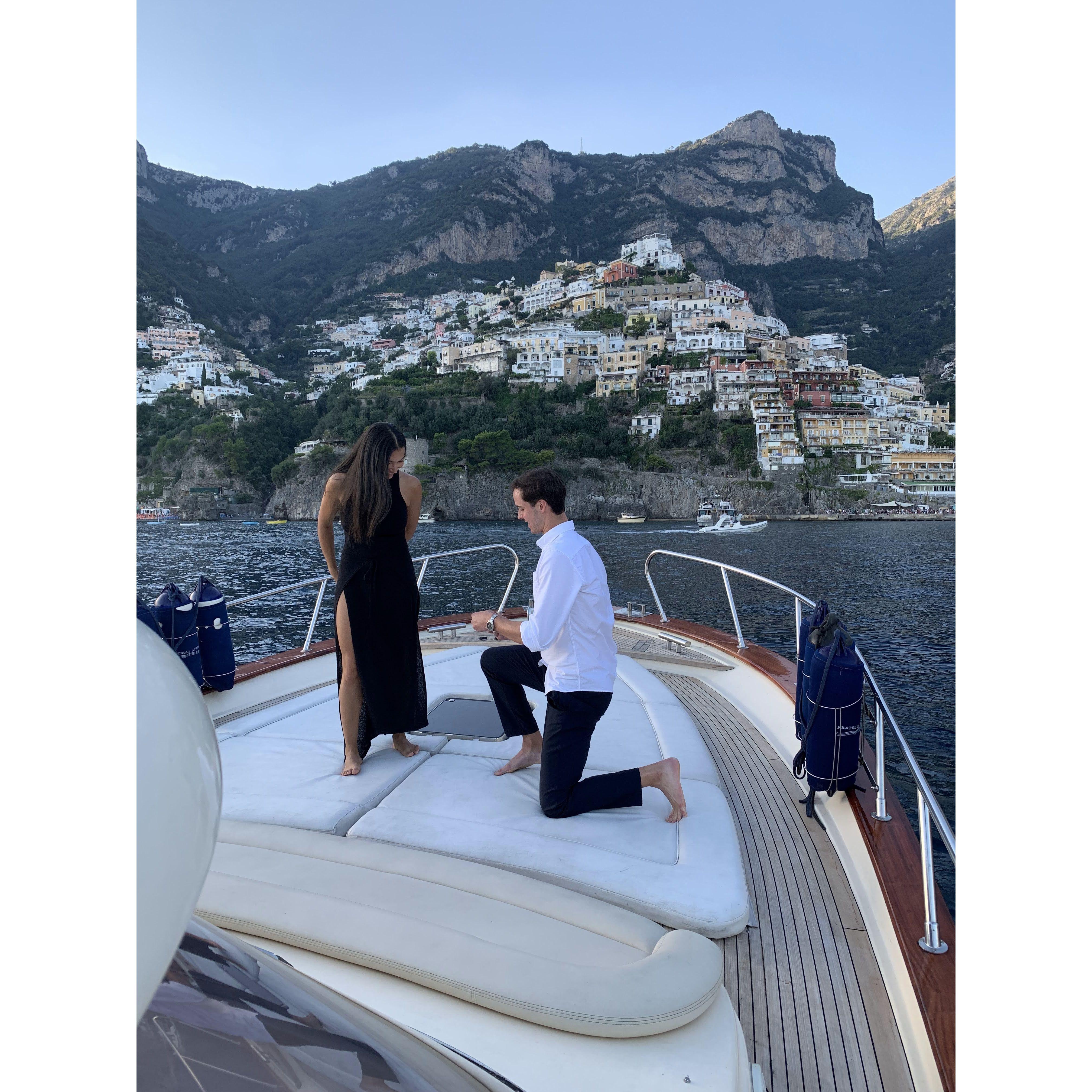 Our boat driver snapped a pic of the moment we said "yes" to forever!