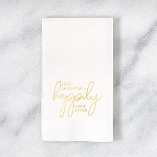 Trendy Love Laughter & Happily Ever After Guest Towel, Set of 100